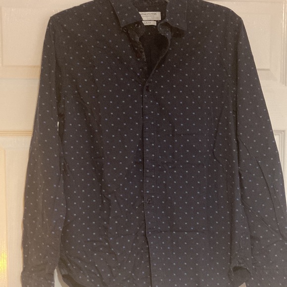 Denim & Flower Button Down Shirt - Picture 2 of 9